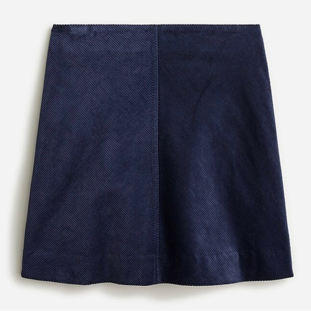 NWT J Crew Natasha Skirt In Navy Stretch Corduroy Size 6